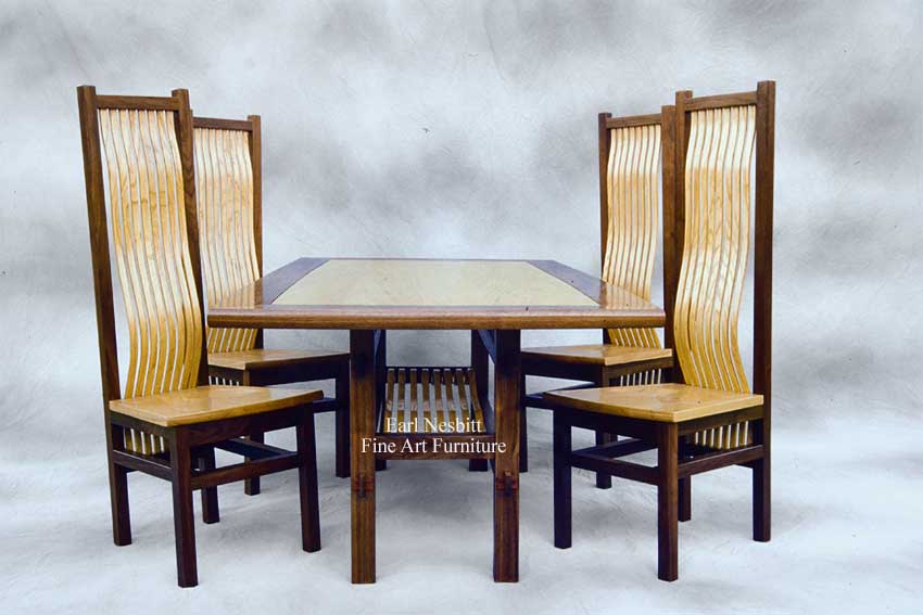 end view shows four chairs
